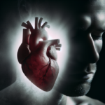 alt_text: Ilustrasi jantung pudar dengan bayangan wajah muram, simbolisasi depresi sebagai ancaman tersembunyi.