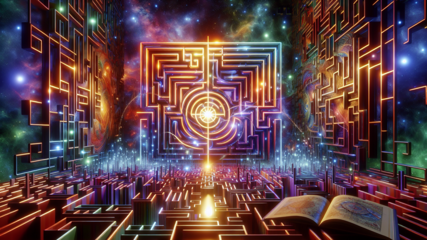 ```alt_text "Puzzle rumit dengan satu jalur benar, menantang kecerdasan dan ketelitian." ```