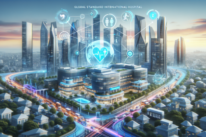 alt_text: Poster "Batam Menuju Kota Health Cerdas" berfokus pada AI di bidang kesehatan.