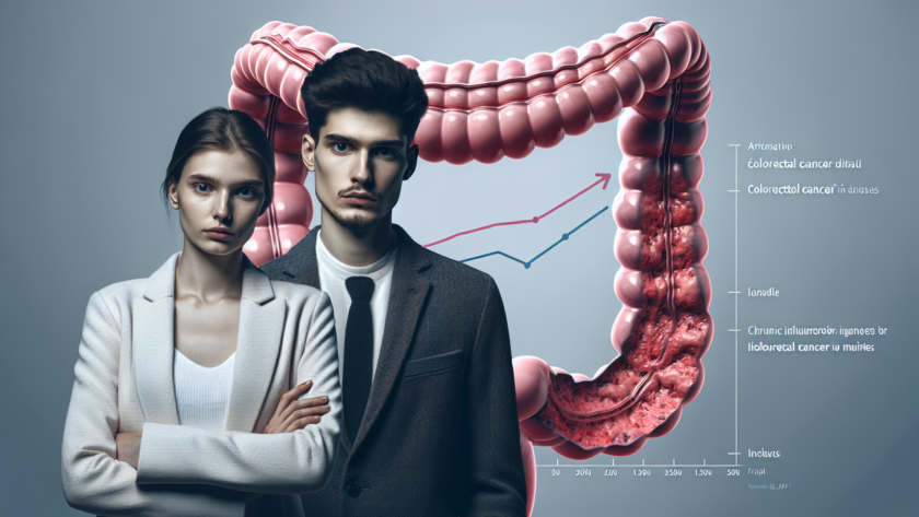 alt_text: Grafis tentang kanker usus besar pada usia muda, menunjukkan peningkatan ancaman kesehatan.