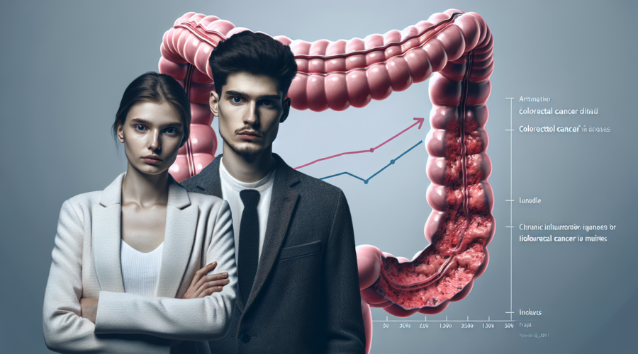 alt_text: Grafis tentang kanker usus besar pada usia muda, menunjukkan peningkatan ancaman kesehatan.