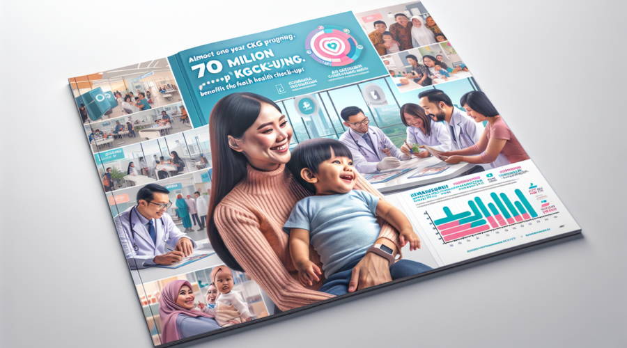 alt_text: "Poster acara jalan sehat 'Health Gratis 2025: 70 Juta Langkah Menjaga Negeri'."