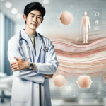 alt_text: Wanita memegang cermin, mengecek kulit wajah, mencari tanda kesehatan yang sering diabaikan.