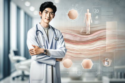 alt_text: Wanita memegang cermin, mengecek kulit wajah, mencari tanda kesehatan yang sering diabaikan.