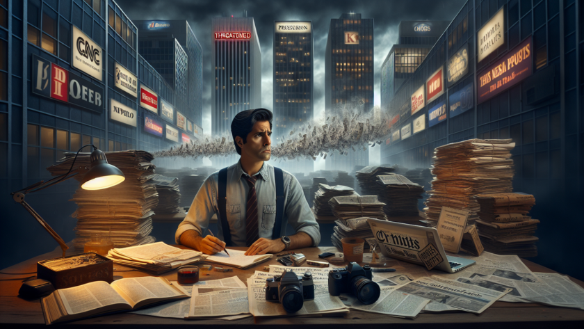 alt_text: AI membaca berita dengan tema benturan antara kreativitas dan hak cipta.