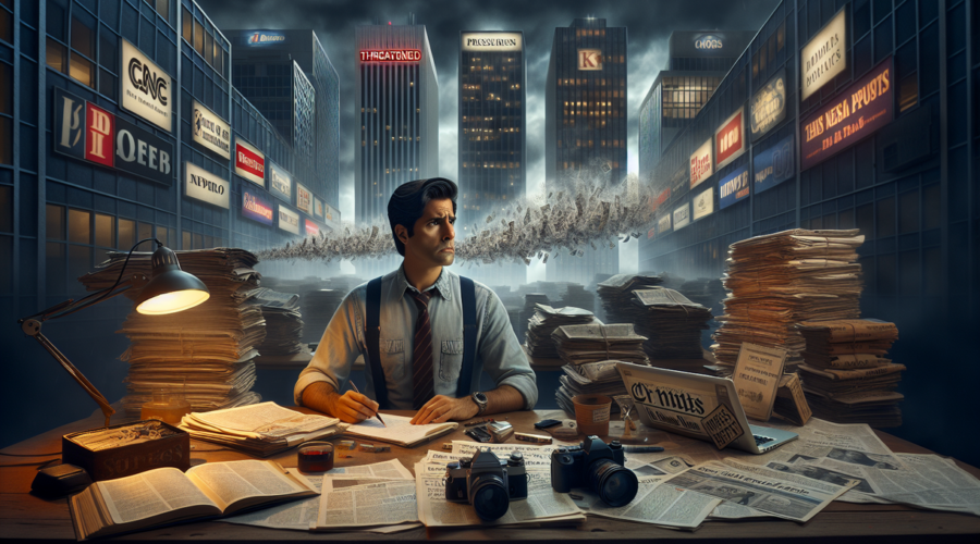 alt_text: AI membaca berita dengan tema benturan antara kreativitas dan hak cipta.