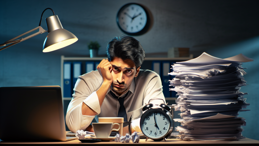 alt_text: Ilustrasi tentang pengaruh PCOS, kelelahan kerja, dan krisis mental pada pekerja muda.