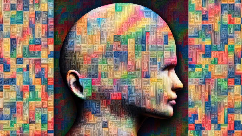 alt_text: Tes buta warna berbentuk lingkaran dengan angka tersembunyi di dalam pola warna.