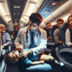 alt_text: Dokter bantu penumpang sakit di pesawat, tunjukkan pentingnya pengetahuan medis darurat.