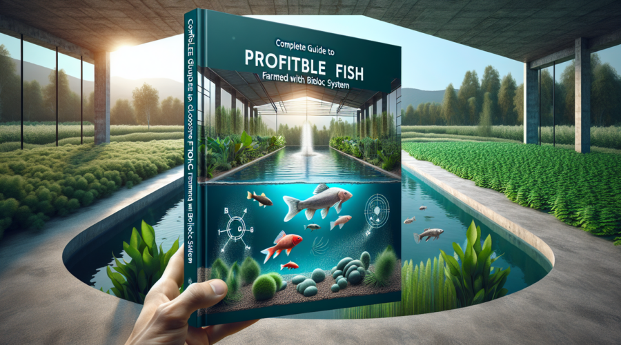 "alt_text": "Budidaya ikan bioflok modern dengan kolam penuh gelembung dan peralatan inovatif."