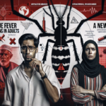 alt_text: Poster "Demam Berdarah pada Dewasa" menyoroti peningkatan kasus dan pentingnya kewaspadaan kesehatan.