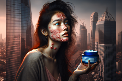 alt_text: Gambar hasil penggunaan krim etiket biru selama 10 tahun, menunjukkan perubahan signifikan.