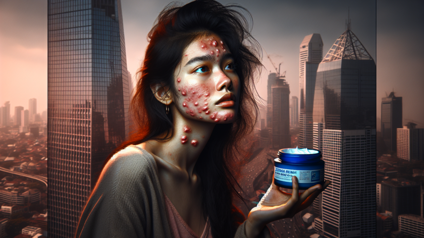 alt_text: Gambar hasil penggunaan krim etiket biru selama 10 tahun, menunjukkan perubahan signifikan.