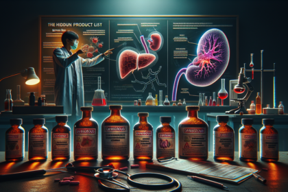 alt_text: Poster peringatan bahaya obat herbal ilegal bagi kesehatan liver.