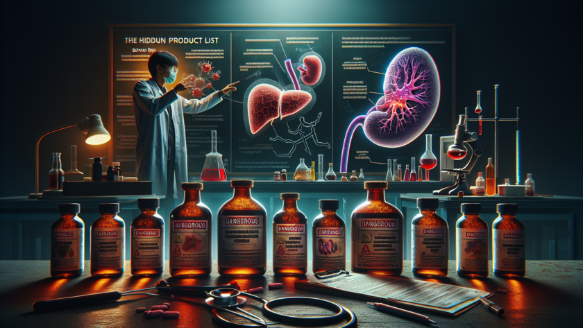 alt_text: Poster peringatan bahaya obat herbal ilegal bagi kesehatan liver.