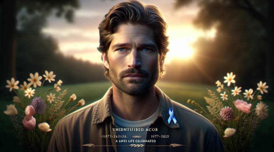 alt_text: Poster kampanye kesehatan kanker kolorektal menampilkan James Van Der Beek.