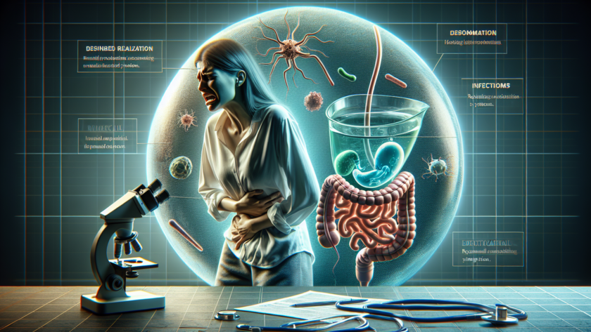 alt_text: Infografis tentang membedakan nyeri perut: masalah pencernaan vs infeksi saluran kemih.