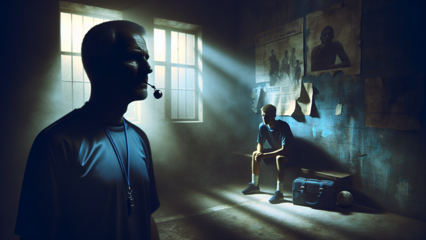 alt_text: "Atlet tebing duduk diam, memikirkan pelecehan di Pelatnas yang mempengaruhi mental dan fisiknya."