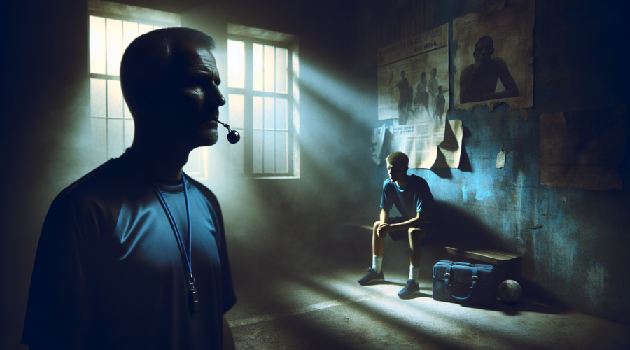 alt_text: "Atlet tebing duduk diam, memikirkan pelecehan di Pelatnas yang mempengaruhi mental dan fisiknya."