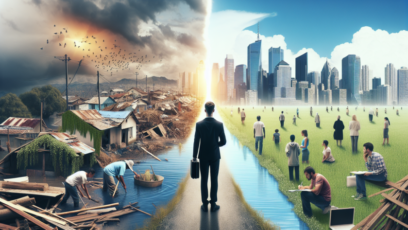 alt_text: Warga desa berkumpul mendengarkan psikolog berbagi tips ketangguhan mental.