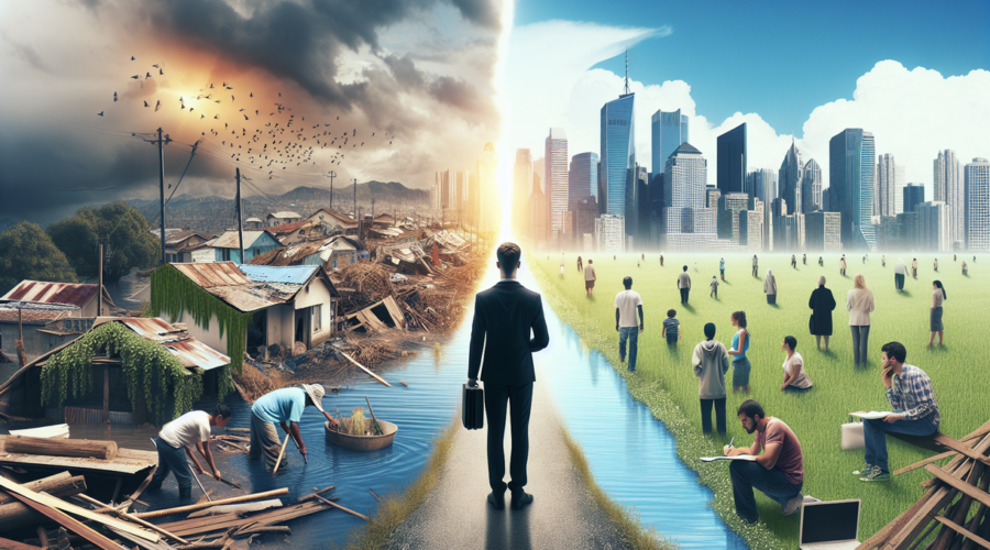 alt_text: Warga desa berkumpul mendengarkan psikolog berbagi tips ketangguhan mental.