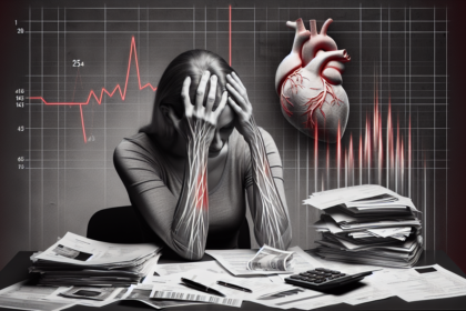 alt_text: Ilustrasi stres finansial meningkatkan risiko serangan jantung.