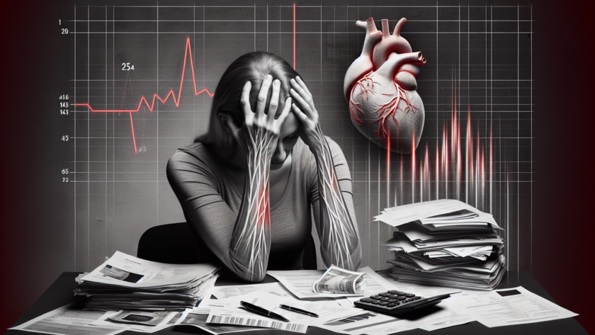 alt_text: Ilustrasi stres finansial meningkatkan risiko serangan jantung.