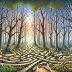 alt_text: Ilustrasi tes IQ dengan simbol angka dan elemen logika yang menantang batas kecerdasan.