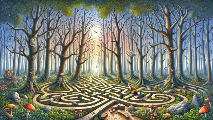 alt_text: Ilustrasi tes IQ dengan simbol angka dan elemen logika yang menantang batas kecerdasan.