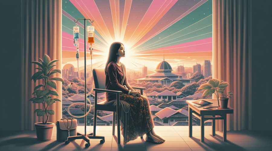 alt_text: Seorang pasien akalasia berjuang dengan selang makan untuk bertahan hidup.