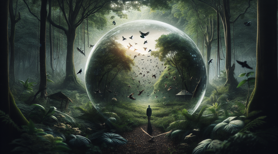 "alt_text": "Kota padat dengan gedung tinggi, pohon dianggap mengganggu dan dihindari penduduk."