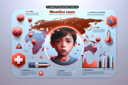 alt_text: Ilustrasi gejala campak awal seperti demam, batuk, pilek, dan ruam khas pada kulit.