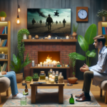 alt_text: Orang cemas membaca berita perang, mencari cara bijak mengatasi stres.