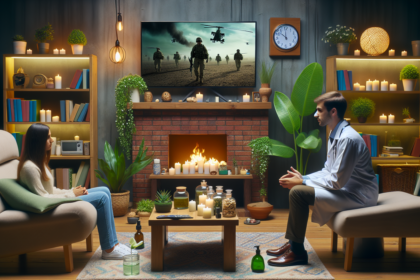 alt_text: Orang cemas membaca berita perang, mencari cara bijak mengatasi stres.