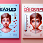 alt_text: Perbedaan ruam campak dan cacar air; campak merata, cacar air berbintik berisi cairan.