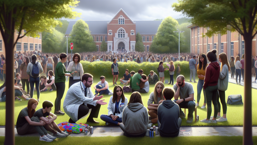 alt_text: Bimbingan psikologis bagi korban kekerasan kampus; dukungan emosional dan pemulihan.