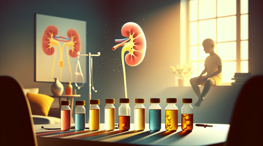 alt_text: Infografis ciri urine anak dengan kanker ginjal: darah, bau menyengat, dan warna gelap.