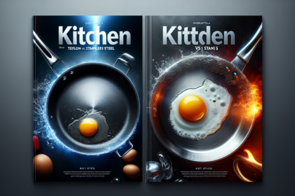 alt_text: "Perbandingan fitur dan keamanan Teflon vs Stainless Steel untuk peralatan rumah sehat."