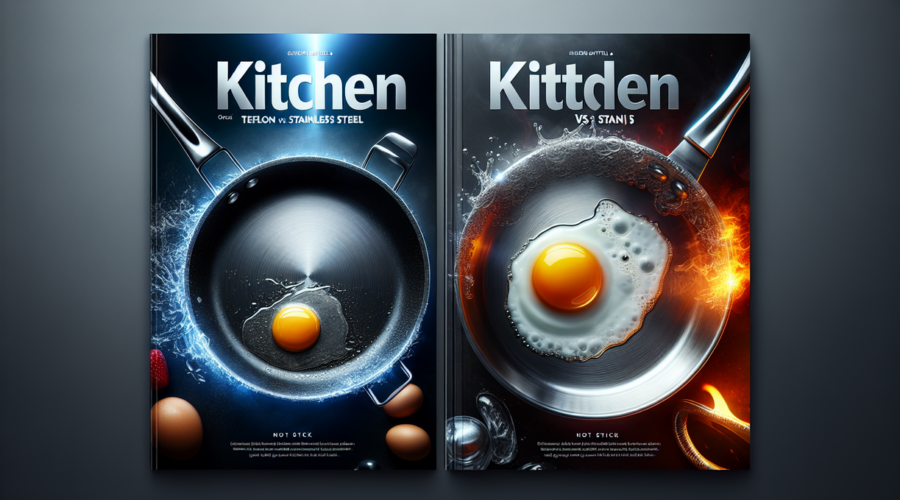 alt_text: "Perbandingan fitur dan keamanan Teflon vs Stainless Steel untuk peralatan rumah sehat."