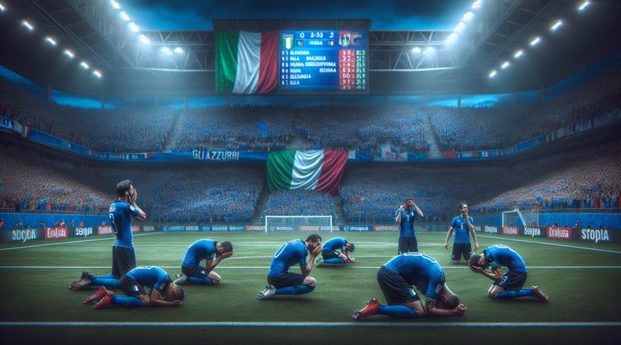 alt_text: Pemain Italia menangis, mencerminkan akhir era kejayaan sepak bola mereka.