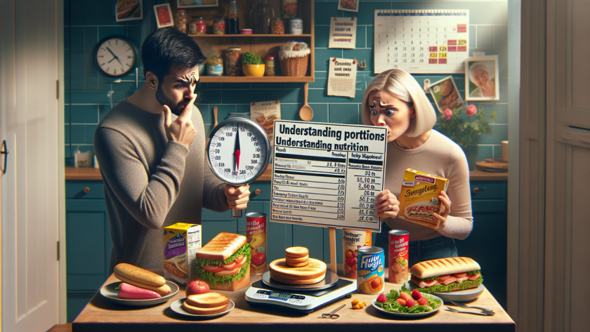 alt_text: Panduan membedakan informasi nutrisi per sajian dan per kemasan pada label makanan.