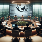 **alt_text:** Dialog bisnis di tepi sungai, fokus pada kebijakan pajak air dan dampaknya.