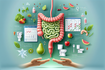 alt_text: Layar menampilkan analisis AI untuk kesehatan pencernaan berdasarkan data BAB.