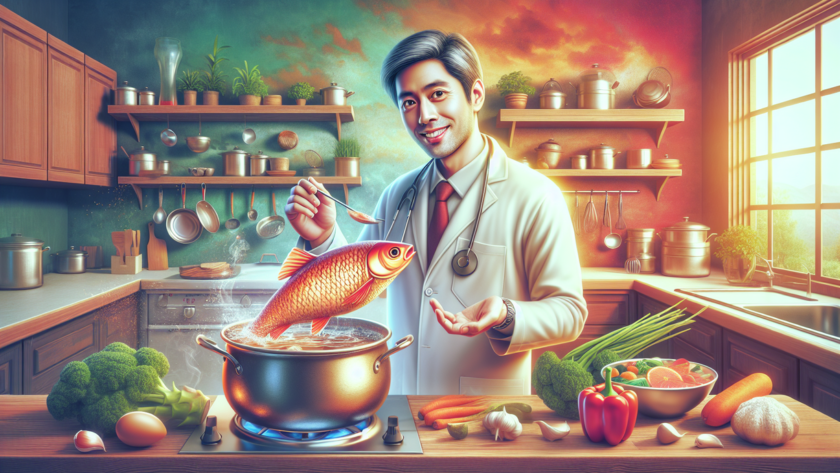 alt_text: Infografik tentang peningkatan zat besi dari produk Lucky Iron Fish dalam masakan.