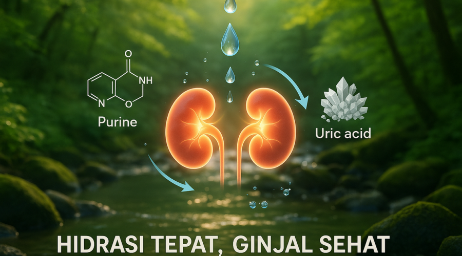 alt_text: "Rahasia air putih efektif menurunkan kadar purin dan asam urat dalam tubuh."