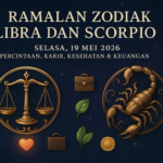 alt_text: Ramalan untuk Libra dan Scorpio 19 Mei 2026 tentang cinta, karier, dan keuangan.