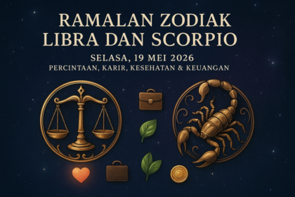 alt_text: Ramalan untuk Libra dan Scorpio 19 Mei 2026 tentang cinta, karier, dan keuangan.