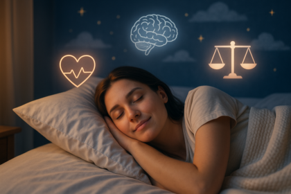 alt_text: "Infografis tidur ideal berdasarkan usia: bayi, anak, remaja, dewasa."