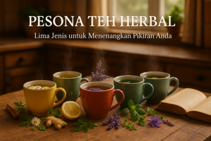 alt_text: Lima teh herbal untuk meredakan stres di tengah aktivitas sibuk.