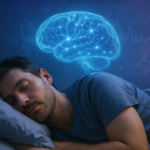 alt_text: Orang tidur nyenyak di ranjang, menggambarkan pentingnya tidur bagi kesehatan otak.